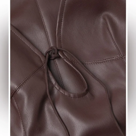 Misha Cary Faux Leather Midi-Dress - Size 2